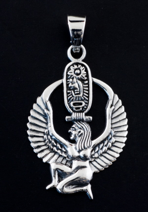 Pendentif Maa Kali Argent 925 Plaqué Or 22K Saphir Créé – Bijou Divin Protection & Élégance ZH196