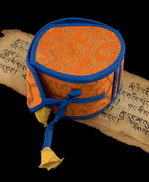 Tambourin Bouddhiste Ancien Damaru En Bois - Tibet 18ème Siècle - Pièce Collector