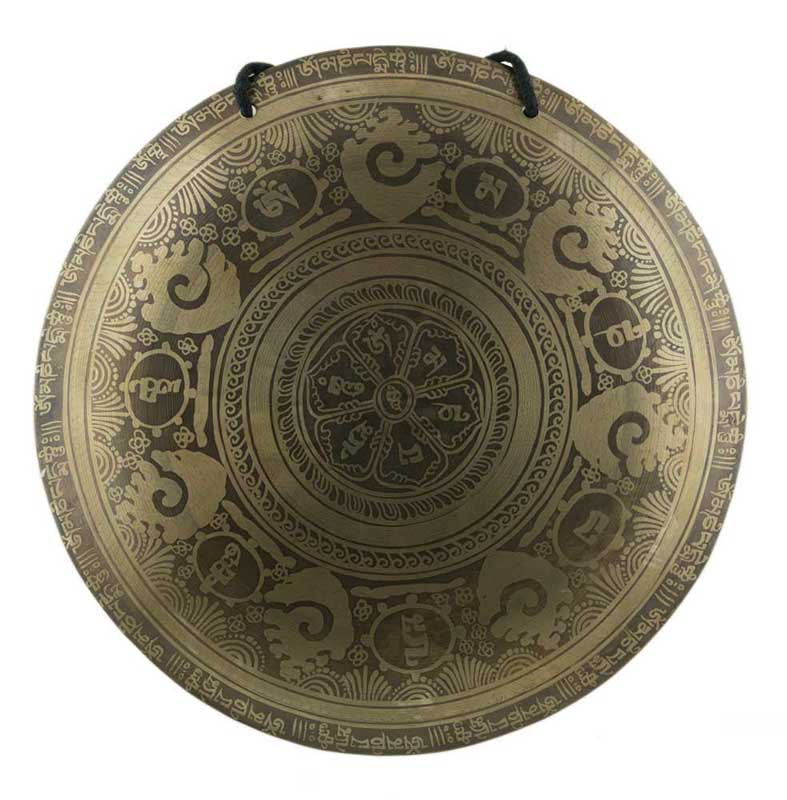 Gong Tibétain Ancien 24 Pouces – Finition Tigre, Méditation Yoga