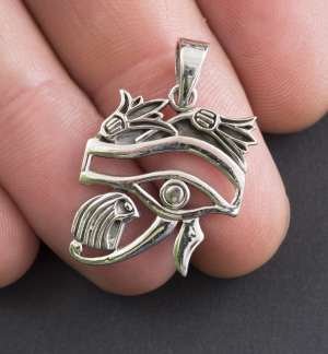Lot De 2 Pendentifs égyptiens En Argent Massif – Anciens, Style Pharaon