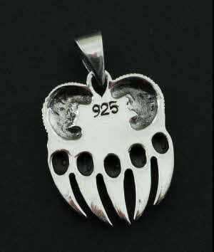 Pendentif Patte d'Ours Viking en Argent Sterling avec Runes