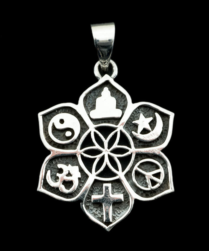 Pendentif Symbole Religions unies Paix Coexistence 5g