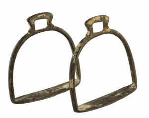 Paire D'étriers D'équitation Anciens En Métal - Déco Ou Usage