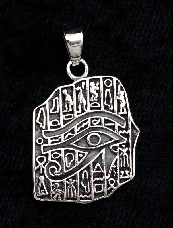 Pendentif Ancien Égypte : Œil D'Horus Et Faucon (argent 925, 5.5g)